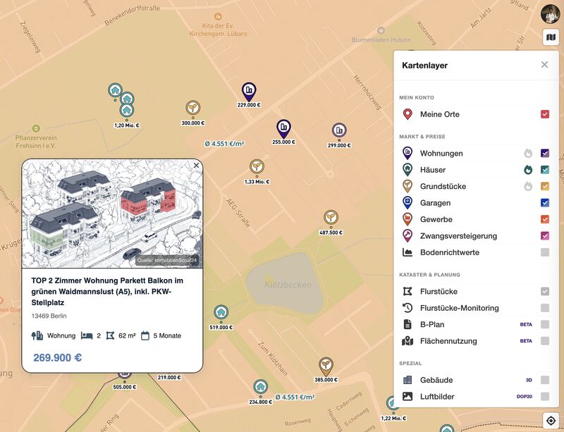 Smooth Immo-Maps. Geo-Daten smart verknüpft. Dein Deal-Magnet-Navigator