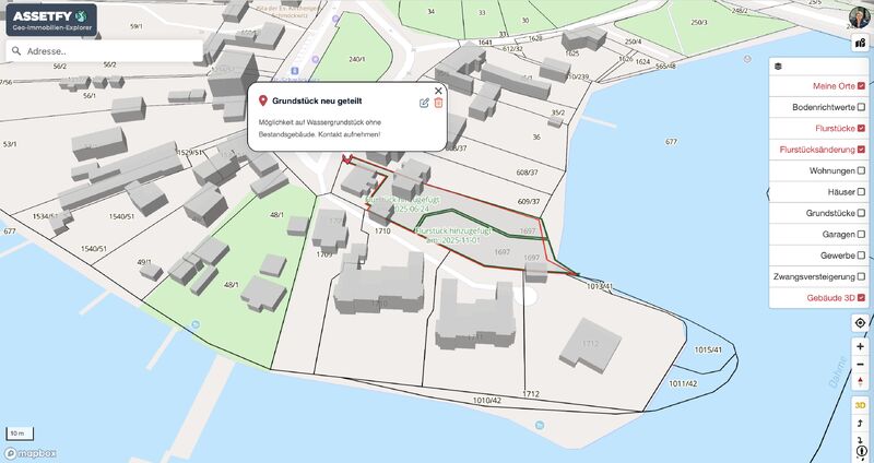 Mangelware WASSERGRUNDSTUECK ~~ Off-Market-Deals durch Monitoring von Kataster-Veraenderungen
