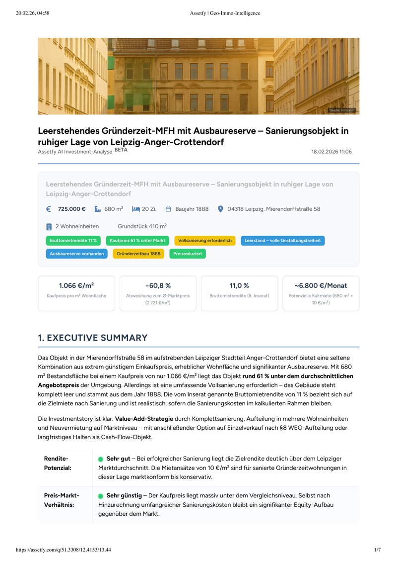 Beispiel KI-Immobilienanalyse – Seite 1