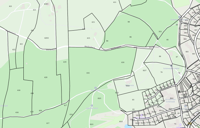 Flurkarte Schönwald im Schwarzwald